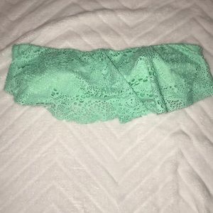 Mint green fringe Bikini top